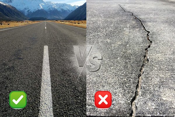 Floor cracks and pits repair before after