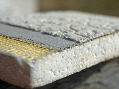 GoMix PB02 25kg packaging and mixed mortar texture