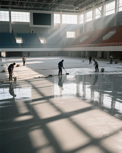 SL9 self-levelling compound for gymnasium floor smooth commercial flooring construction for stadium