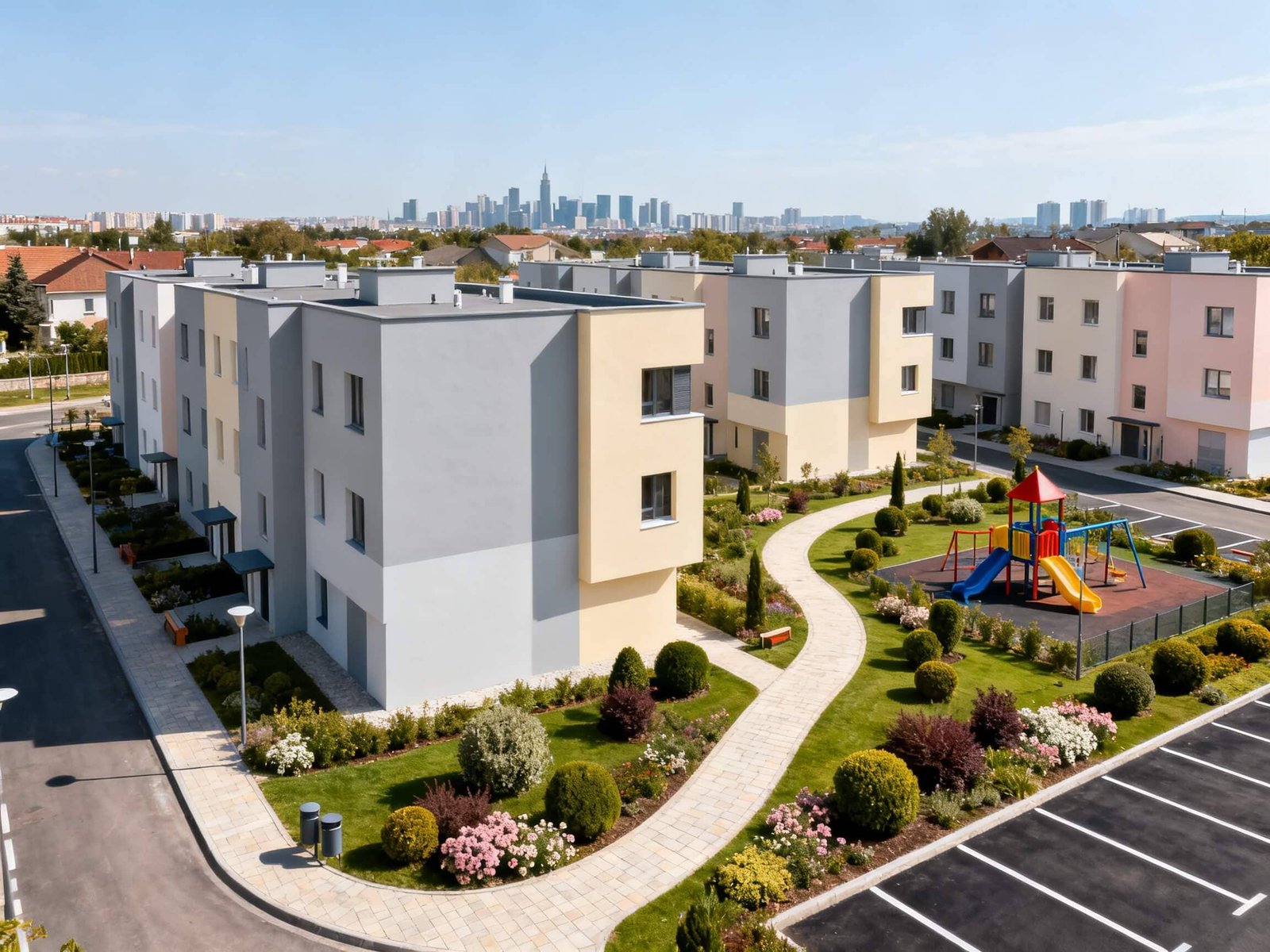 International residential complex painted with GoMix G3 exterior coating